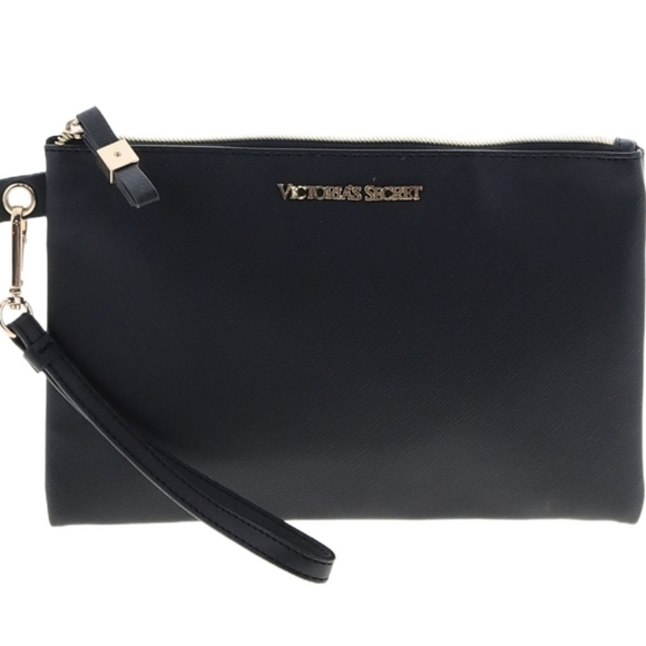 Victoria's Secret Classic Solid Black Wristlet - 10" L, 6.25" H, 1" D - Picture 4 of 5